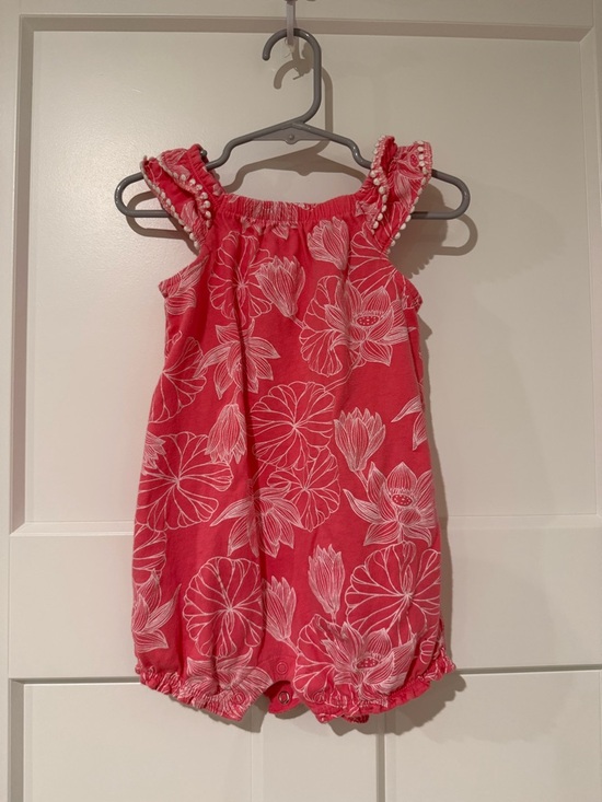 Carter's Other - Carter's Pink Floral Ruffle-Sleeve Romper